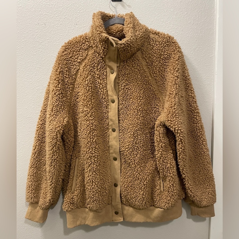 Merokeety Women’s Retro Deep Pile Teddy Bear Sherpa Fleece Jacket